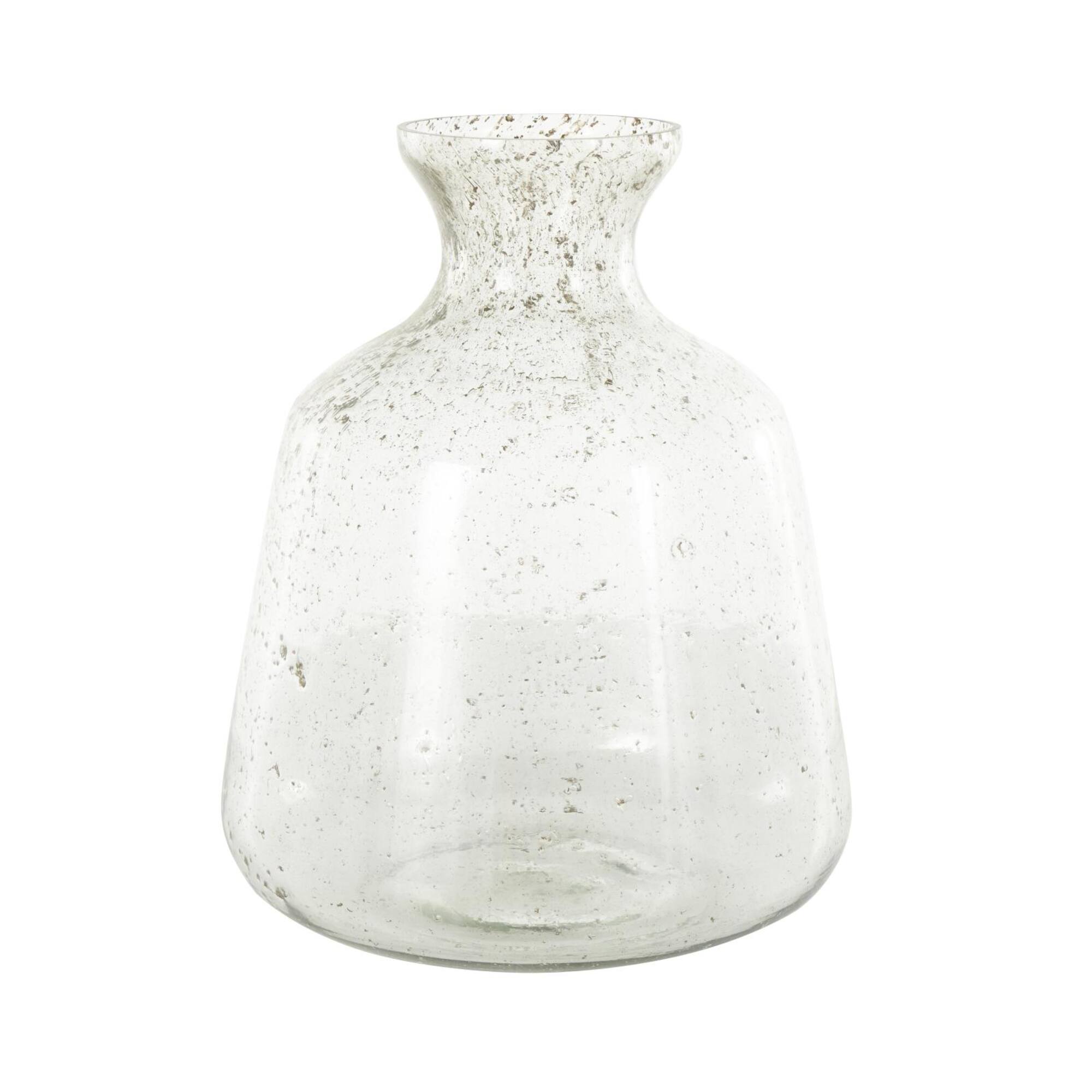 16.5" Clear Speckled Glass Vase